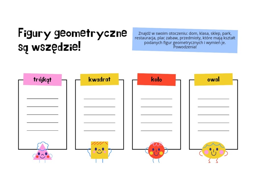 Karty pracy - figury geometryczne kl 1-3