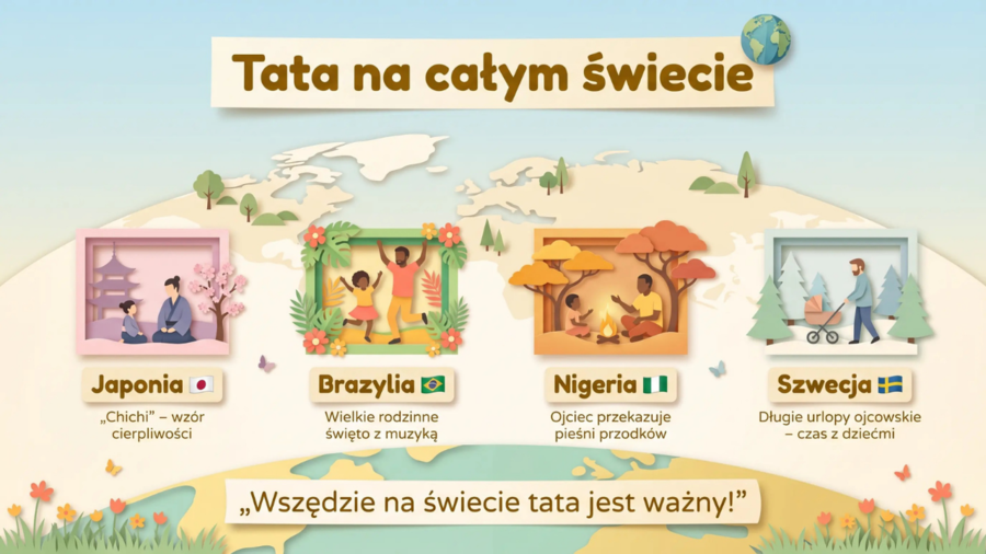 Dzień Ojca – prezentacja edukacyjna lub gazetka szkolna z historią, ciekawostkami, wierszem i pomysłami na prezent
