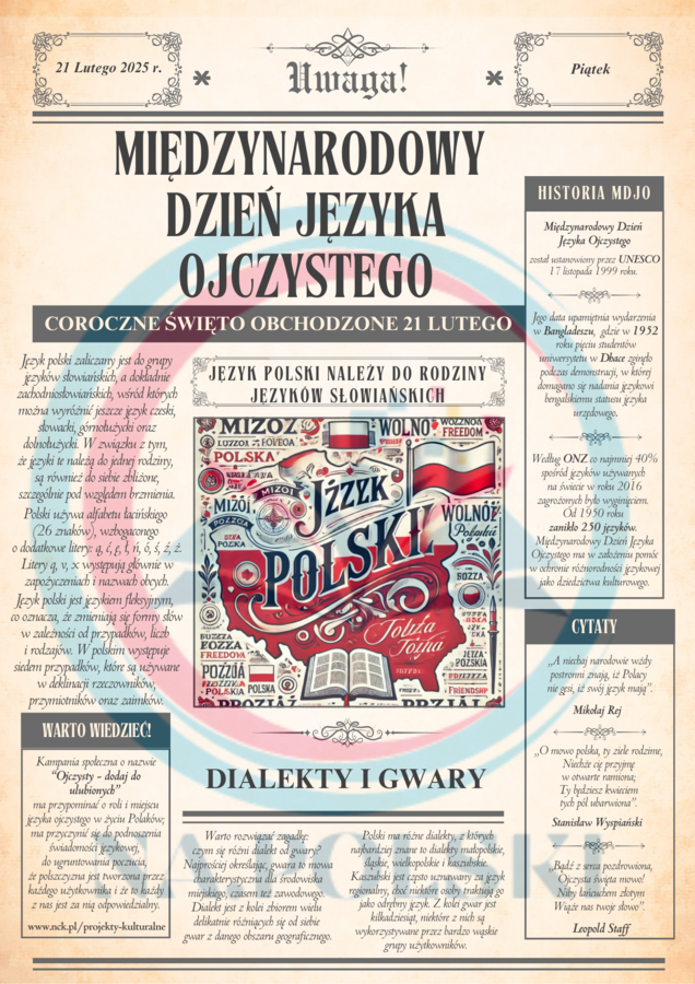 Dzień Języka Ojczystego - plakat A3