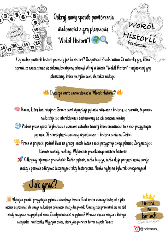 Wokół Historii - zestaw do gry planszowej