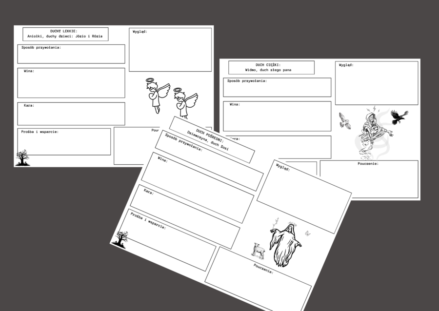 "DZIADY cz. II" - karty pracy - egzamin - kl.7-8