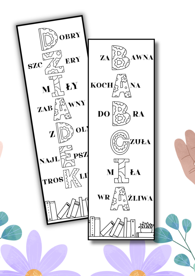 Zakładki do książek dla babci i dziadka