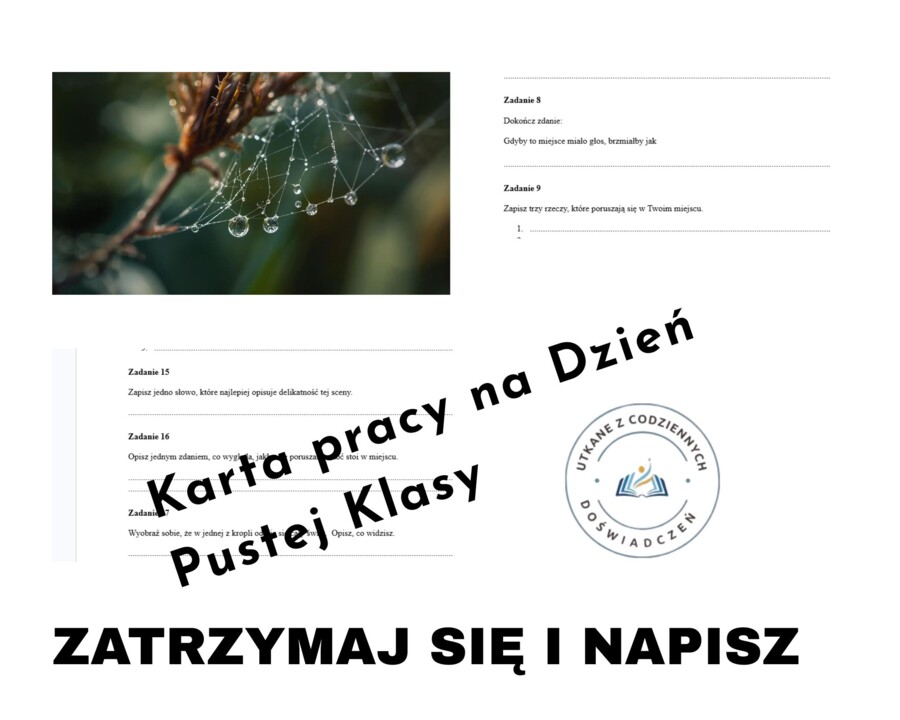 ZATRZYMAJ SIĘ I NAPISZ.  Karta pracy na Dzień Pustej Klasy
