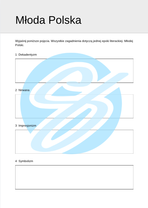 Młoda Polska – Najważniejsze Zagadnienia – Karty Pracy dla Maturzystów