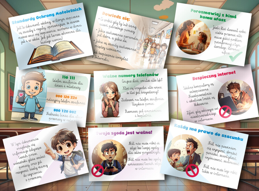 Standardy Ochrony Małoletnich - gazetka, informacje istotne dla małoletnich, 15 kart