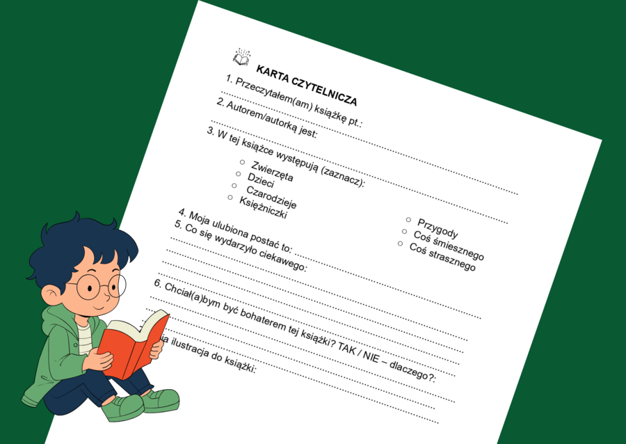 KARTA CZYTELNICZA – Klasa 1–3 - biblioteka - język polski