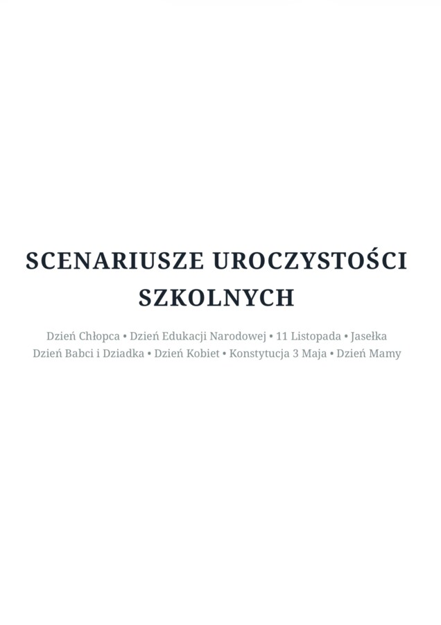 Zestaw scenariuszy dla klas 1-3 oraz przedszkolaków
