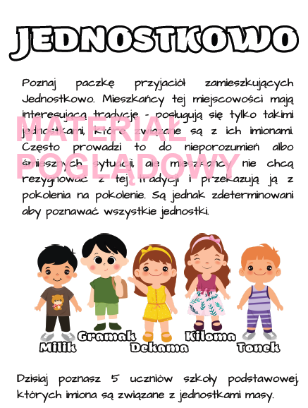 Jednostki masy - karta pracy klasy 4 - 8