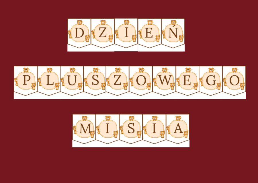 DZIEŃ PLUSZOWEGO MISIA – biblioteka – świetlica – GIRLANDA – gazetka - wersja 3