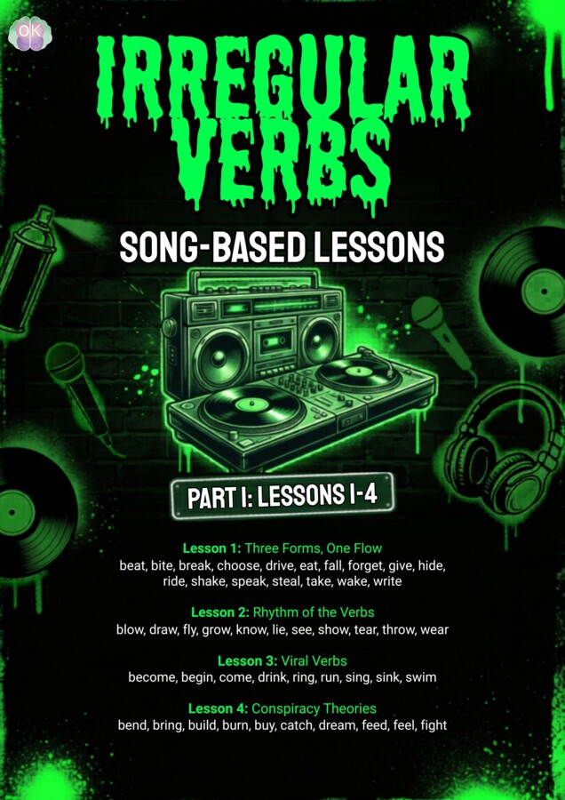 Irregular Verbs Through Music: Part 1 (45 stron – Poziom A2)