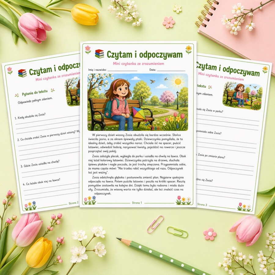 Czytam i odpoczywam - mini czytanka ze zrozumieniem