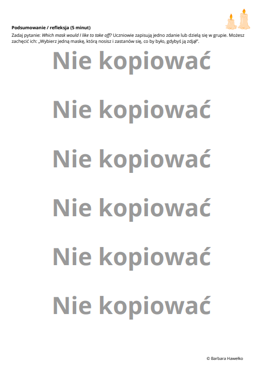 Karta pracy z czytanką "The Secret Behind the Mask" słownictwo: emocje i osobowość B1