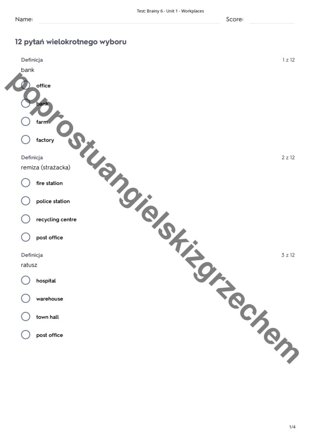 Brainy 6 - Unit 1 - testy