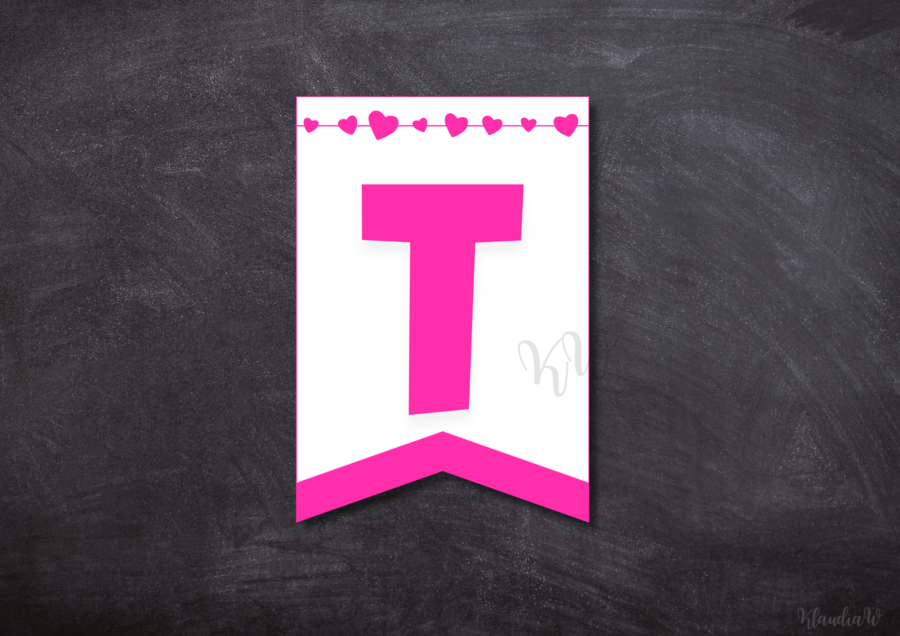 Walentynki - girlanda (wersja różowa)