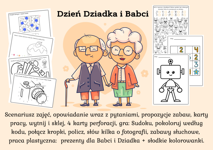 Dzień Dziadka i Babci scenariusz zajęć, prezenty dla Babci i Dziadka, fotografia, pomysły na zabawy