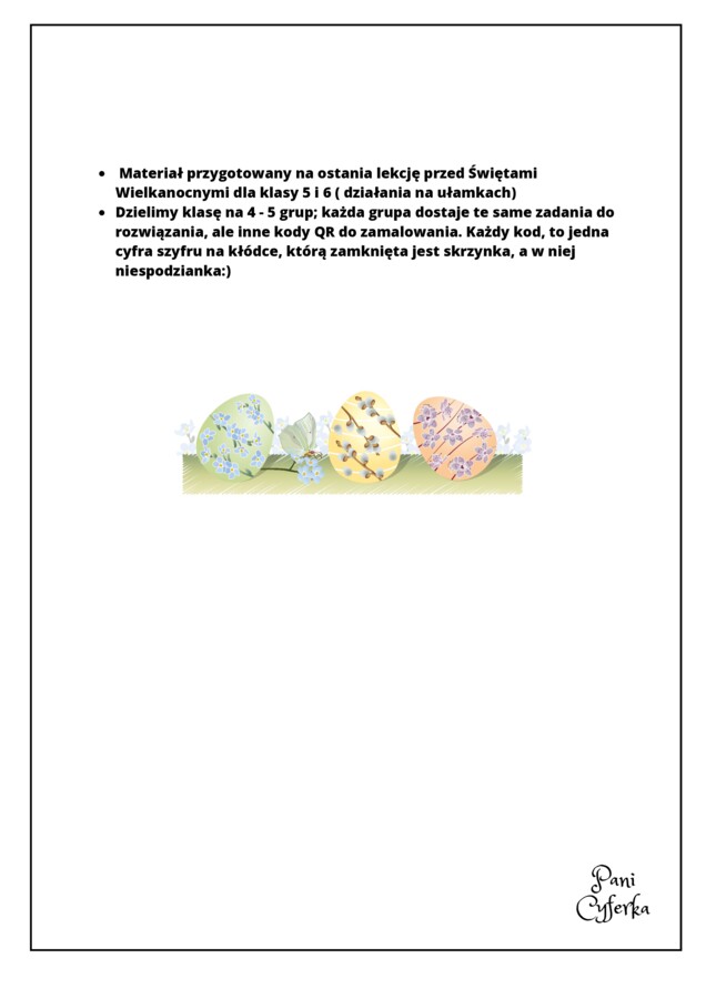 Matematyczna Wielkanoc - klasa 5 i 6