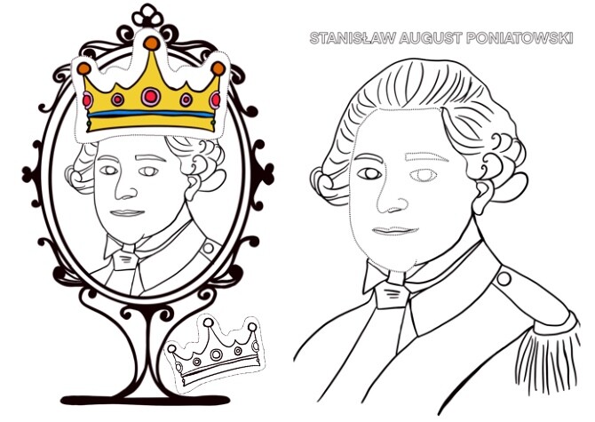 Konstytucja Trzeciego Maja - kolorowanka, wycinanka