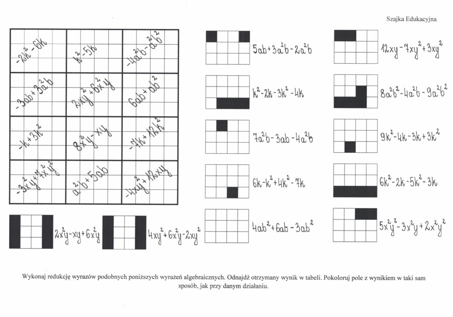 Matematyka. Zakodowane wyrażenia algebraiczne
