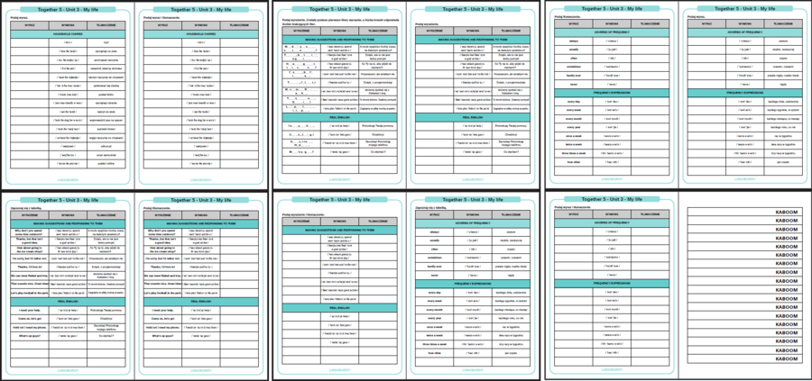 Together 5, Unit 3 - słownictwo