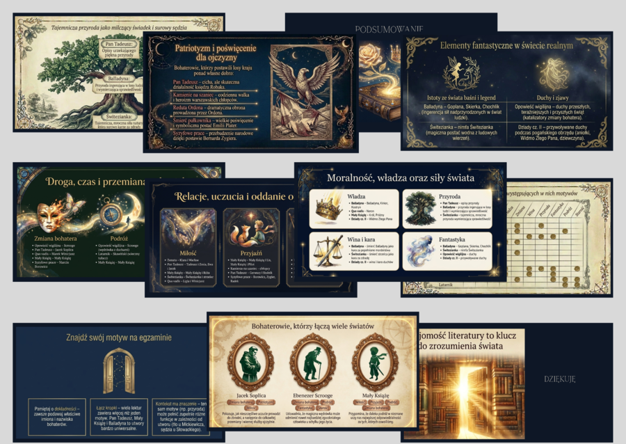 🔴MOTYWY LITERACKIE – prezentacja (23 slajdy)