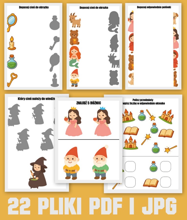 Dzień bajek 22 karty pracy i 10 masek (pdf i jpg)
