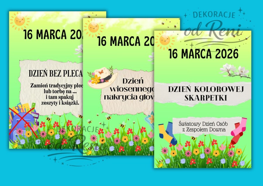 Odliczajmy do wiosny!-14 propozycji -  w 5 wariantach z różnymi datami (16.03 – 20.03)-ponad 100 stron!!!