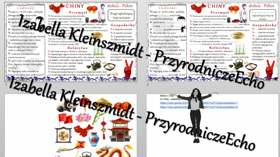 Minizestaw na temat „Chiny - najludniejsze państwo świata” – sketchnotka + karta pracy w power point + gratisowy link do prezentacji multimedialnej niekomercyjnej wykonanej w genial.ly do indywidualnego pobrania i użycia do celów niekomercyjnych. Geograf