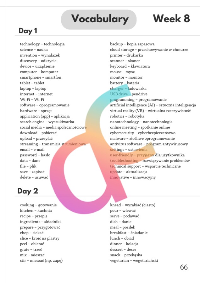 Angielski - Egzamin ósmoklasisty - Planer nauki na 8 tygodni z zestawem słownictwa i ćwiczeniami