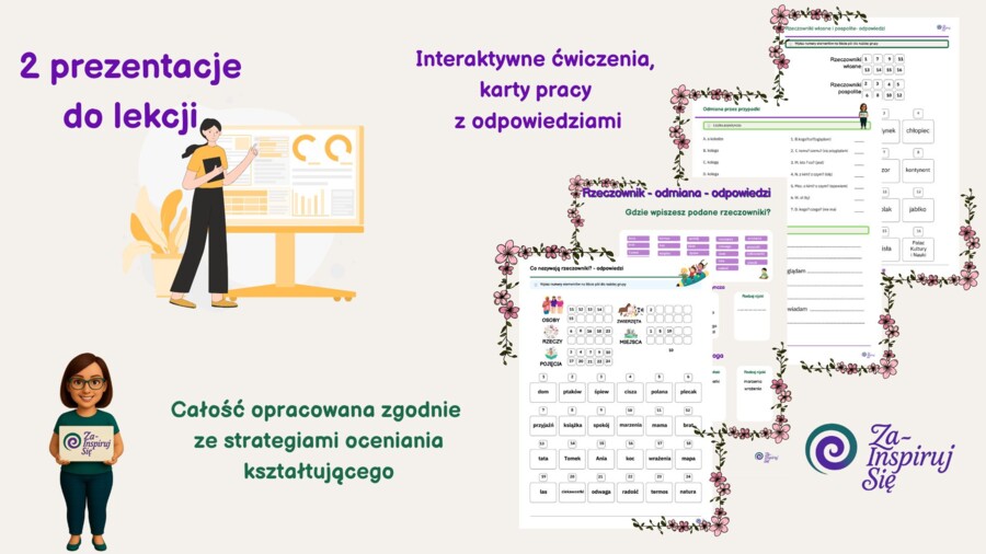 Rzeczownik w kl. IV-VI - scenariusze, karty pracy
