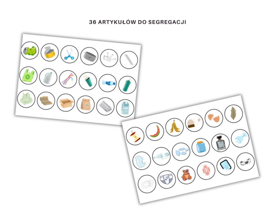 Segregacja Śmieci - plansze z ćwiczeniem na zajęcia z ekologii na Dzień Ziemi w 3 wersjach językowych - polski, angielski, francuski, Earth Day, Waste Segregation, Jour de la Terre, Tri des déchets
