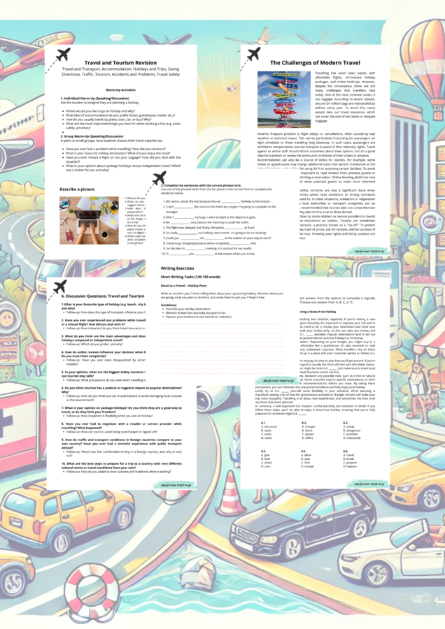 Matura_Travel and Tourism Revision