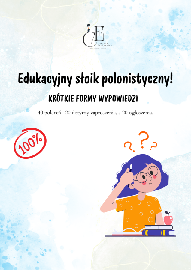 Egzamin ósmoklasisty krótkie formy wypowiedzi- 40 poleceń 🪄