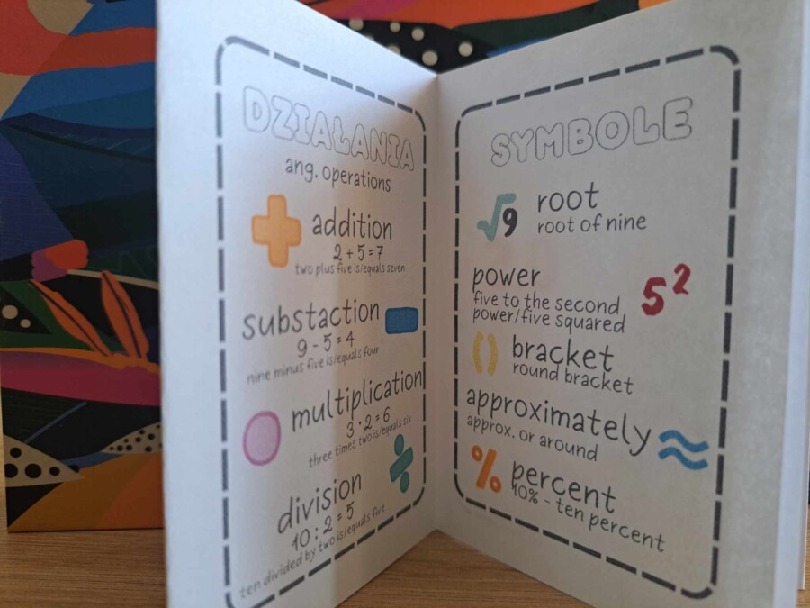 English in Math. Słowniczek polsko angielski (matematyka). Plansze/książeczka/gazetka ze zwrotami w języku angielskim