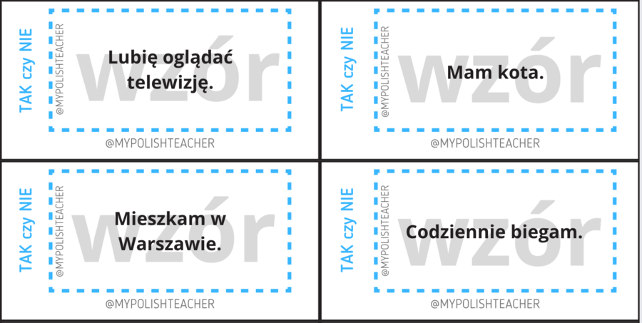 Tak czy nie? A1 + dodatek Tak czy nie A1/A2 - karty do języka polskiego jako obcego
