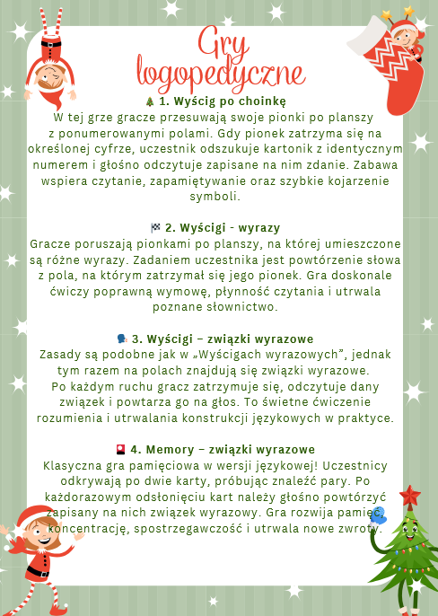 LOGOPEDIA Świąteczne gry logopedyczne Ż/RZ