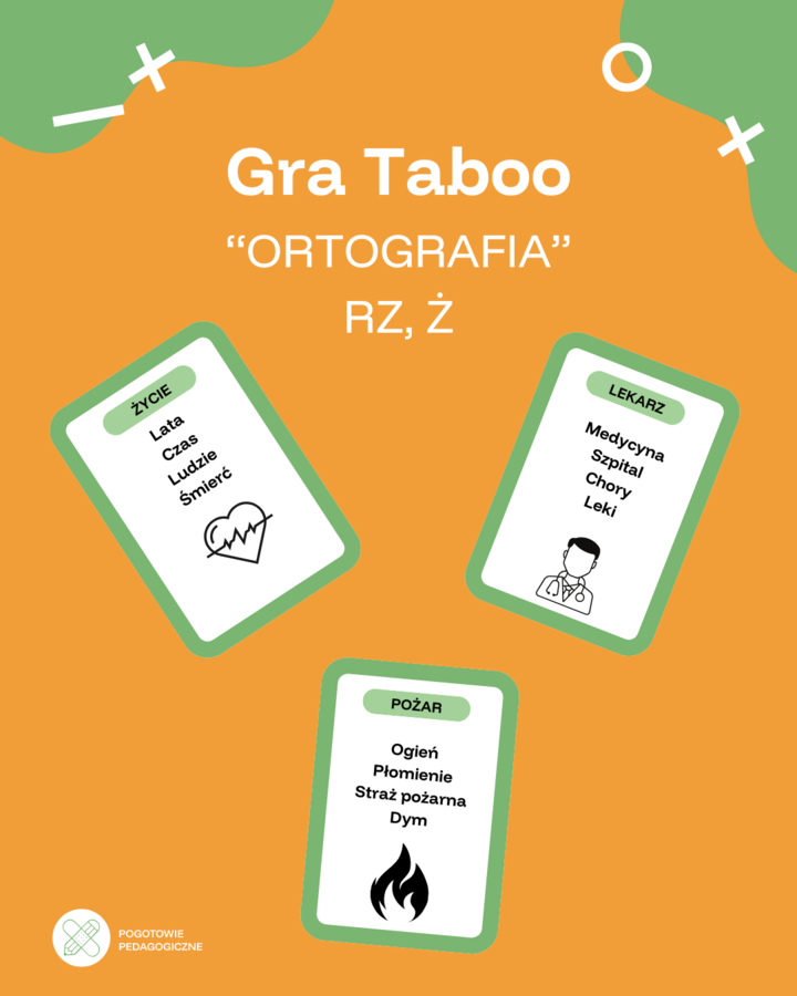 Taboo ortograficzne- rz, ż (zestaw 24 kart)