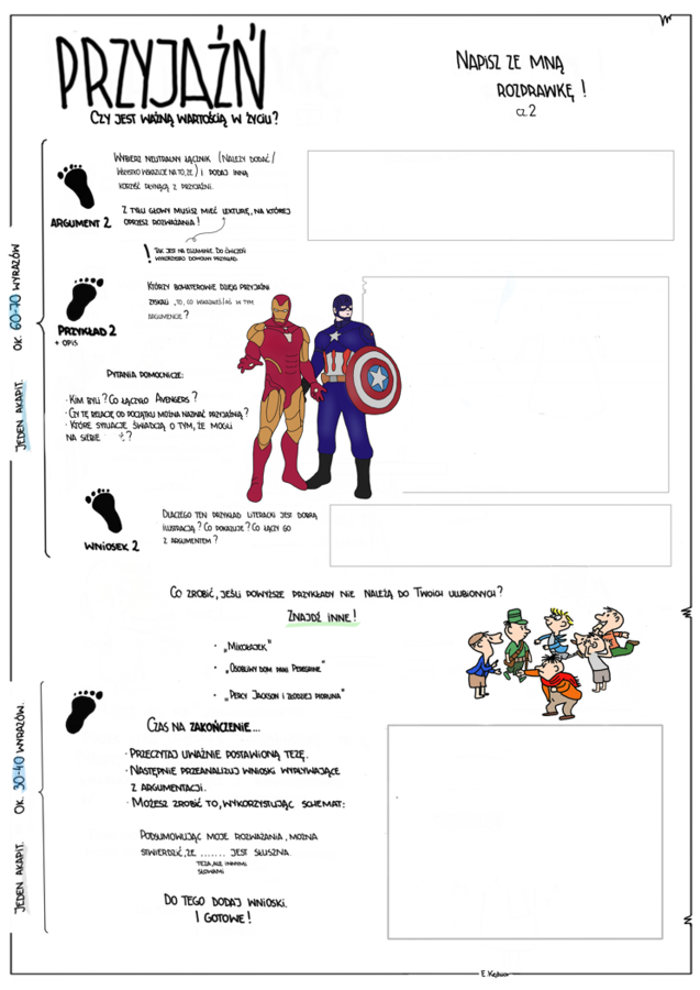 Rozprawka KROK po KROKU - klasa 7 (trzy tematy)