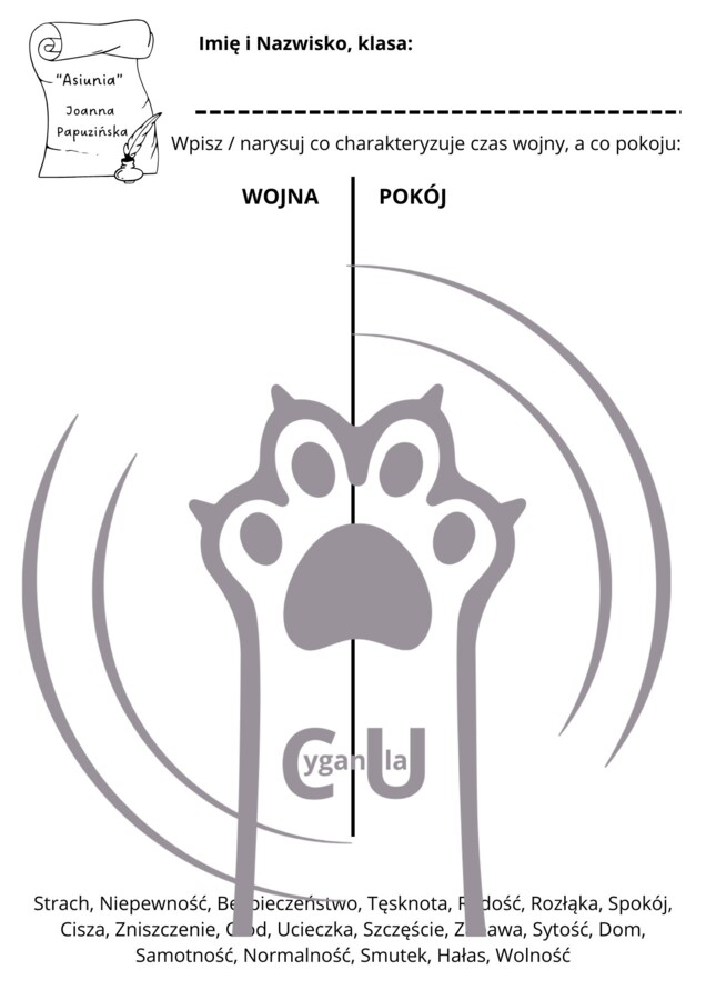 Karty Pracy z odpowiedziami do lektury „Asiunia” Joanny Papuzińskiej