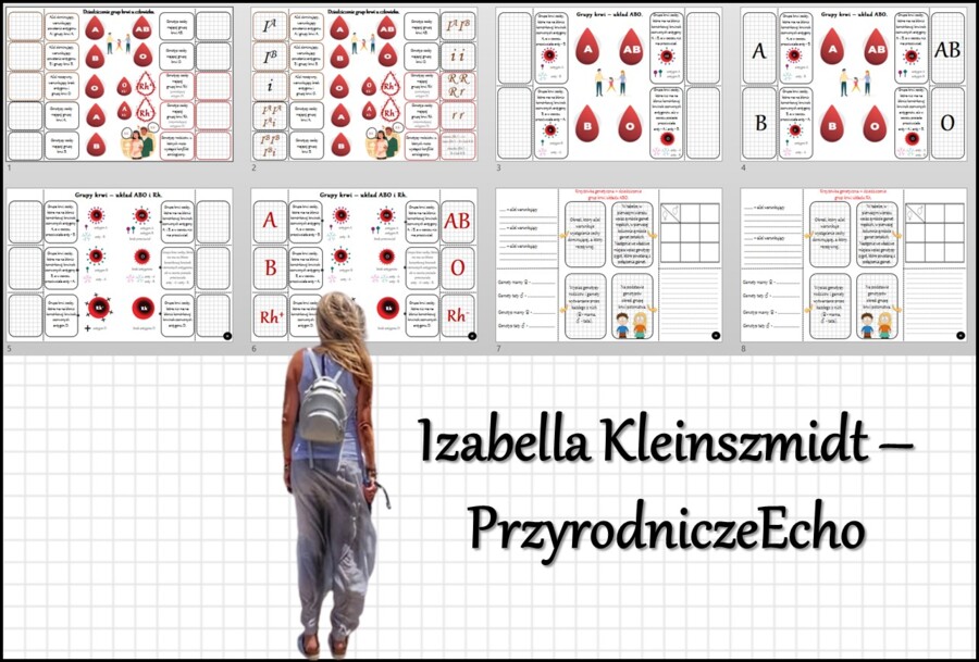 Notatka okienkowa/stacja zadaniowe/notatka/notatka graficzna/karta pracy/sketchnotka „Dziedziczenie grupy krwi”, „Jak zapisać krzyżówkę genetyczną?” w pdf. Biologia 8 dział „Genetyka”. Materiał wykonany na podstawie podręcznika z wydawnictwa Nowa Era – n