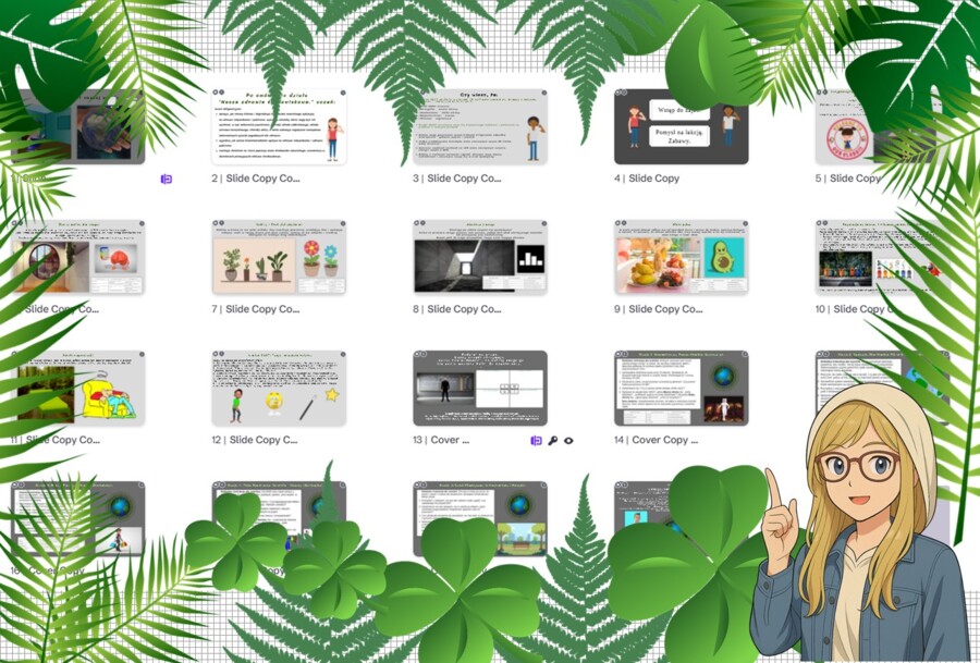 Prezentacja multimedialna w genial.ly do edycji „EKOanaliza SWOT naszej szkoły". Edukacja zdrowotna. Klasa 7. Dział „Nasze zdrowie środowiskowe”.