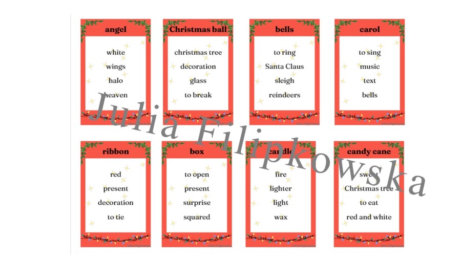 Taboo/ Christmas/ Gra językowa/ Gra świąteczna/ Boże Narodzenie/ Warm-up/ Rozgrzewka/ Zabawa/ Klasy 4-6/ Klasy 6-8/ Szkoła ponadpodstawowa/ Liceum/ SP 8/ SP 6-8