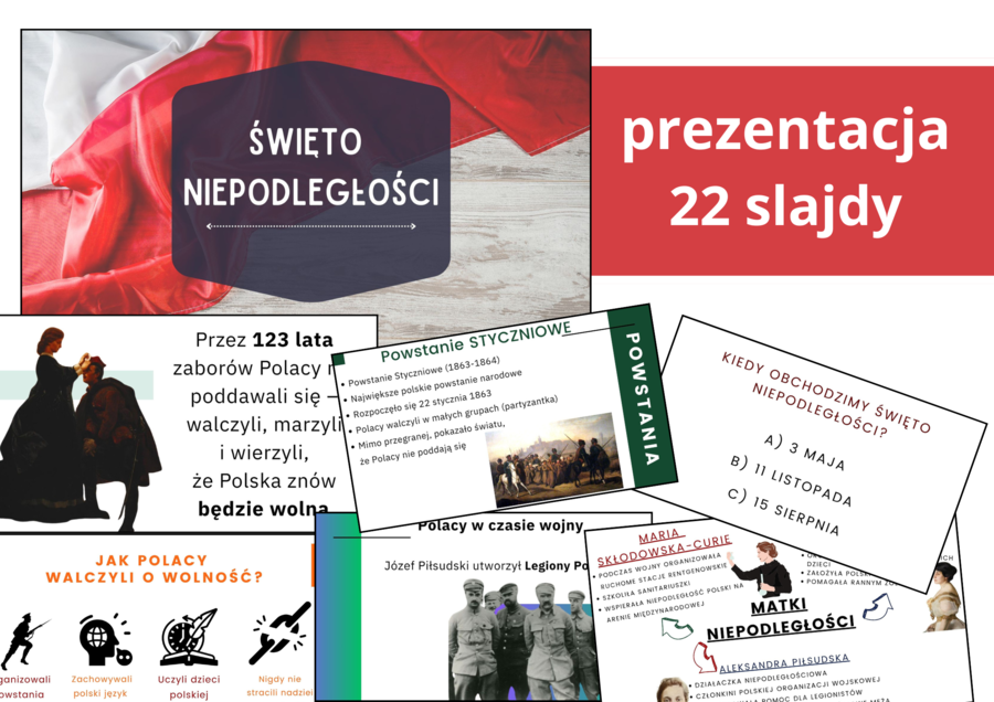 Prezentacja – Święto Niepodległości | Lekcja patriotyczna/ Gotowy materiał edukacyjny