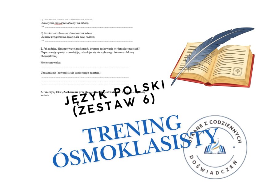 Trening ósmoklasisty – język polski (zestaw 6)