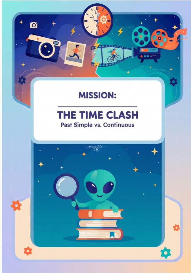 MEGA PAKA: Past Simple vs. Continuous – "The Time Clash". Gamifikacja, 100+ zdań