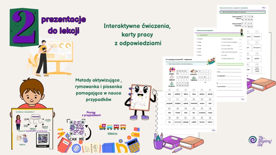 Części mowy- scenariusze, karty pracy , zadania ( rzeczownik, czasownik, przymiotnik, liczebnik, przysłówek)