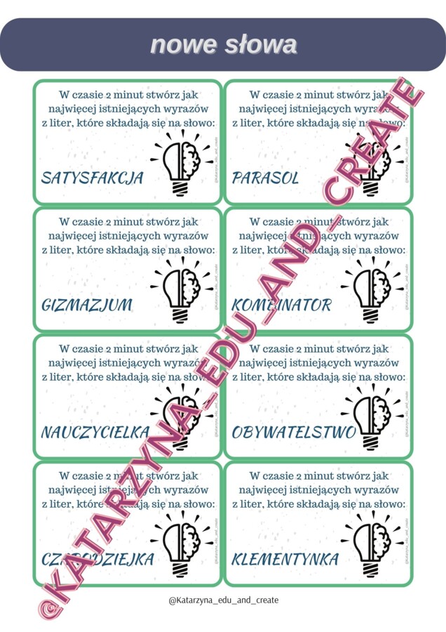 KREATYWNE KARTY - rozwijające twórcze myślenie