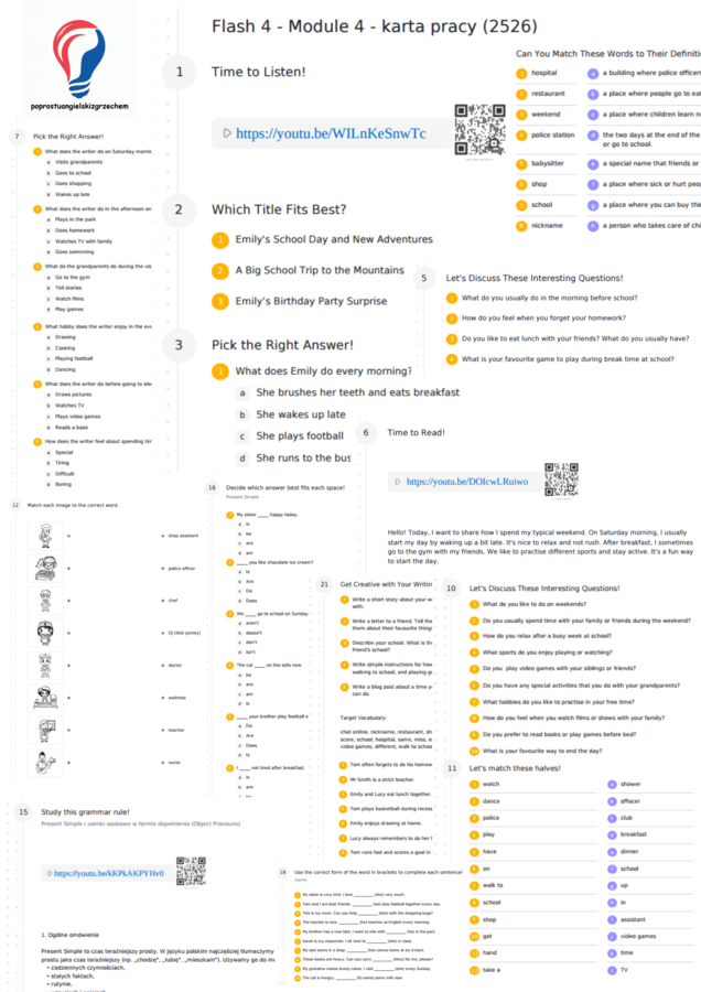 Flash 4 - Module 4 - karta pracy