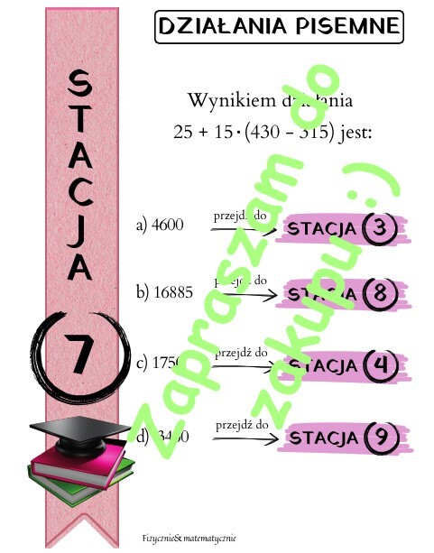 Stacje zadaniowe jako pomysł na lekcję - działania pisemne.