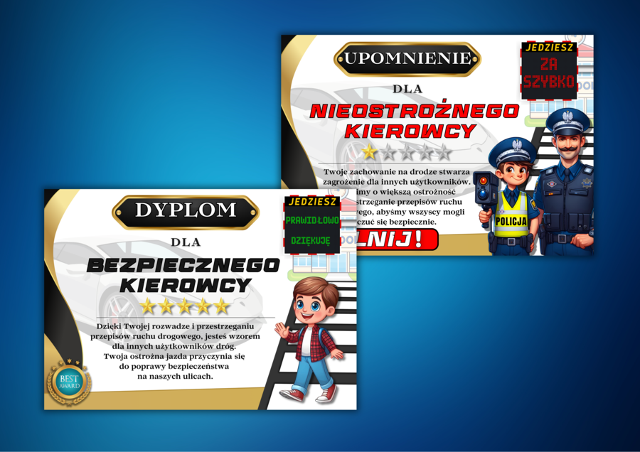 BEZPIECZNY I NIEBEZPIECZNY KIEROWCA -DYPLOMY