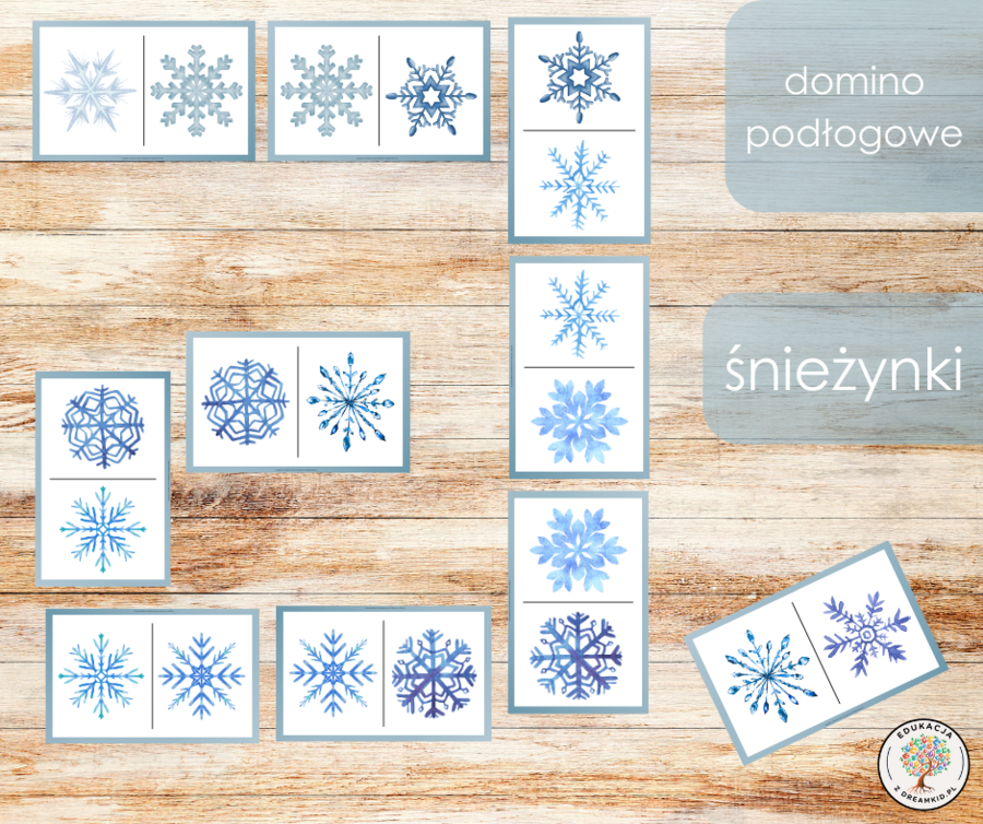 Domino podłogowe - śnieżynki